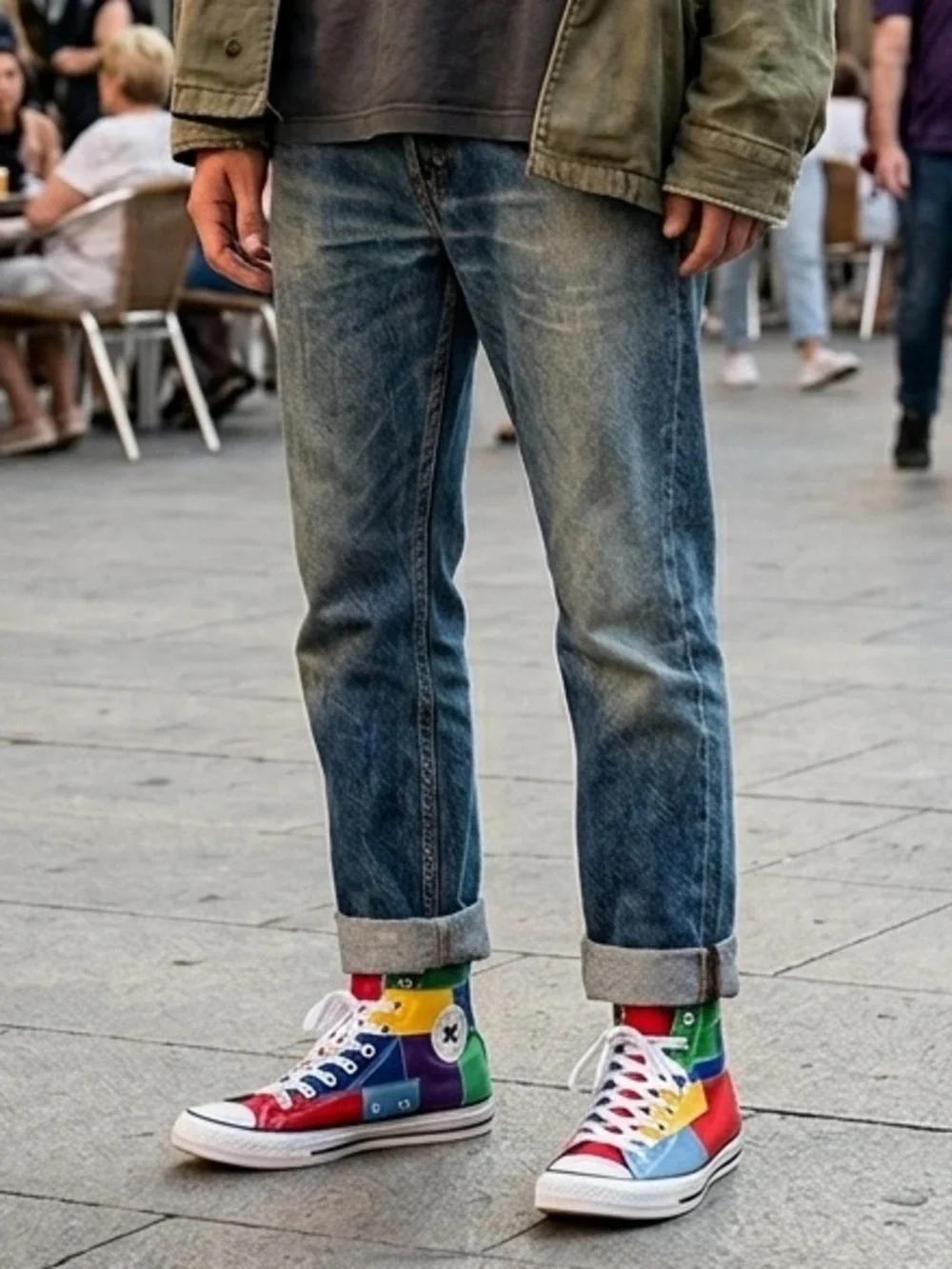 Converse Chuck Taylor All Star High Top Patchwork Colorblock Sneakers - Picture 1 of 10